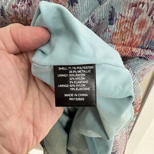 johanne dress strapless metallic ruffle floral romantic XL